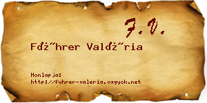 Führer Valéria névjegykártya